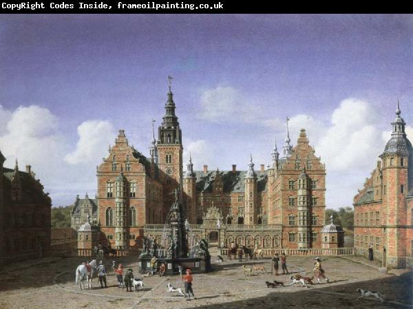 heinrich hansen frederiksborg castle,the departure of the royal falcon hunt